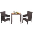 thumbnail image 5 of Yardi Yard Patio Furniture 3 Pieces Modern Heavy Duty Patio Furniture Set, Outdoor Wicker Rattan Chairs Garden Backyard Balcony Porch Poolside loveseat with Coffee Table-Off White, 5 of 8