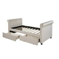 thumbnail image 4 of Harper & Bright Designs Twin Size Upholstered daybed Wood Sofa Bed Frame with Drawers Wood Slat Support, 4 of 8