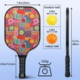 thumbnail image 3 of Pickleball Paddles Set,Pioneer Flower Floral Print Pattern Fiberglass Surface Pickleball Racket Set with 2 Indoor Outdoor Pickleball Balls and Pickleball Bag,Pickle-ball Equipment, 3 of 6