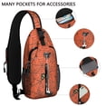 thumbnail image 2 of Sling Backpack,Halloween Spider Web Silhouette Pattern Crossbody Bag with Water Bottle Holder,Waterproof Sling Bag for Men/Women with Chest Phone Holder for Hiking,Travel, 2 of 6