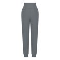 thumbnail image 6 of VgaVtl Womens Yoga Pants High Waist Pants Plus Women Gray Solid Color Fleece with Pocket Fitness Skinny Pants, 6 of 8
