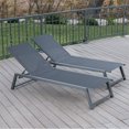 thumbnail image 3 of Noble House Myers Outdoor Black Mesh Lounge with Grey Aluminum Frame (Set of 2), 3 of 43