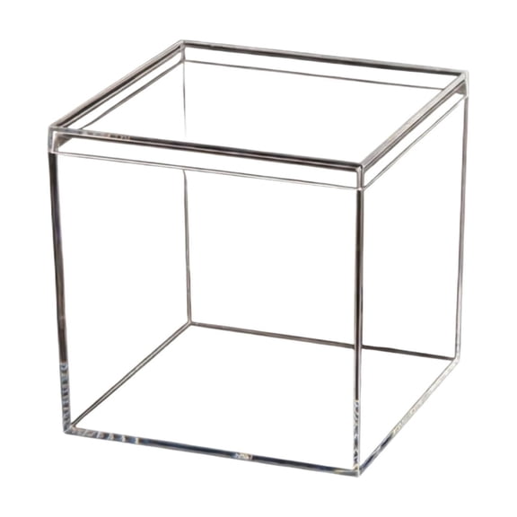 dgysar Clear Acrylic Square Box Transparent Display Case with Lid for Handmade Models Jewelry Organizers C3.9 x 3.9 Inches