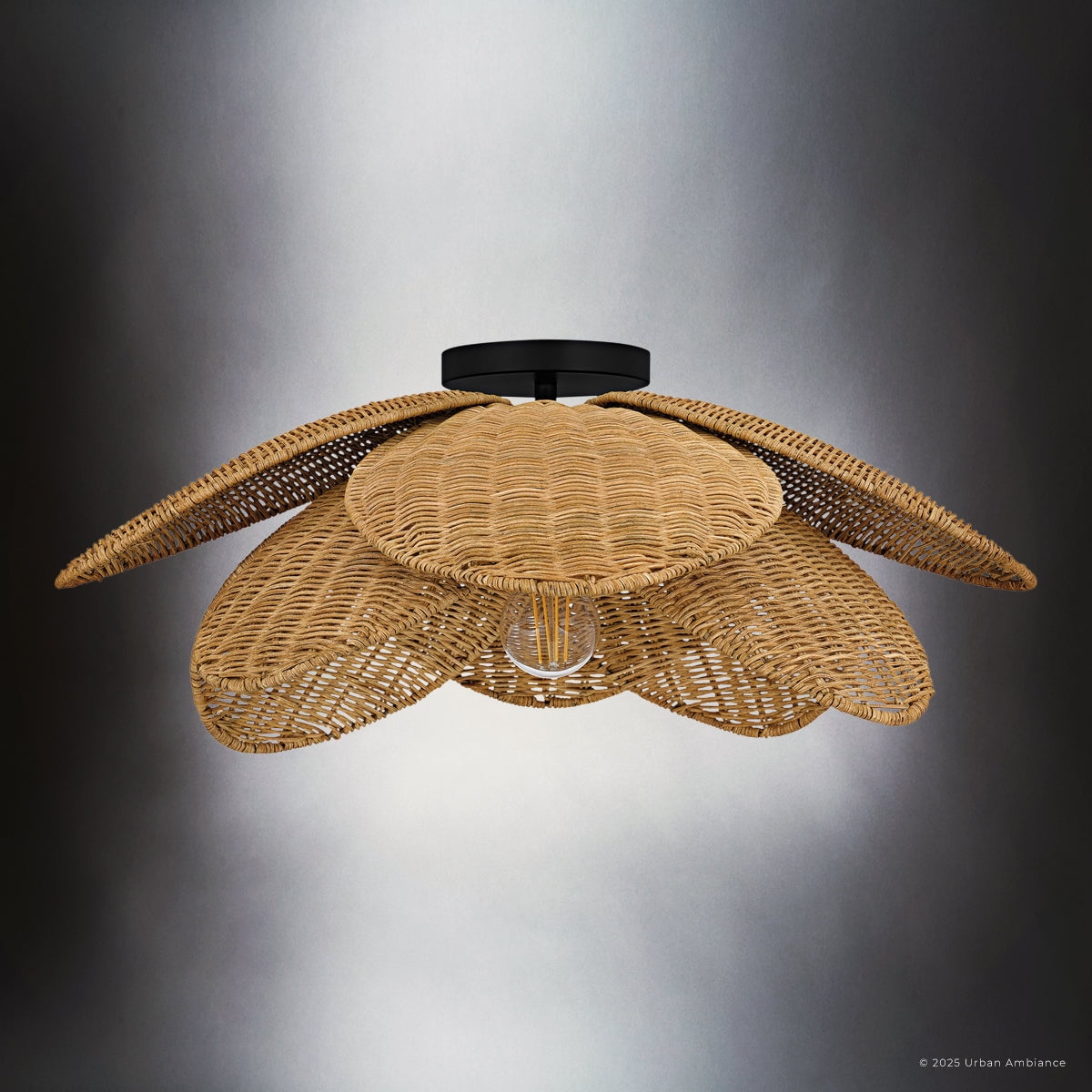 Luxury Coastal Ceiling Light, Matte Black, UQL6570