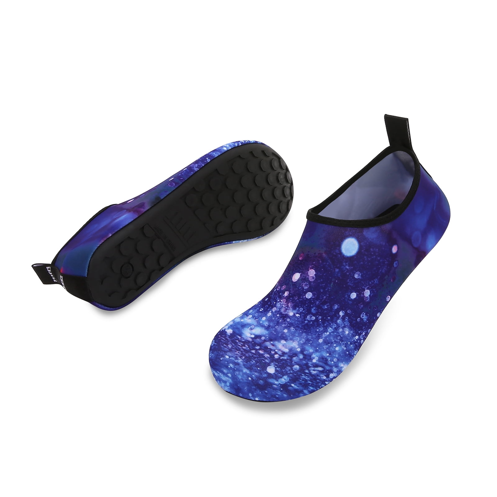 Men and Women a Slip On Barefoot Quick-Dry Beach Aqua Yoga Water Shoes (Moon Sky/Navy, 5.5-6.5 Women/5-5.5 Men)