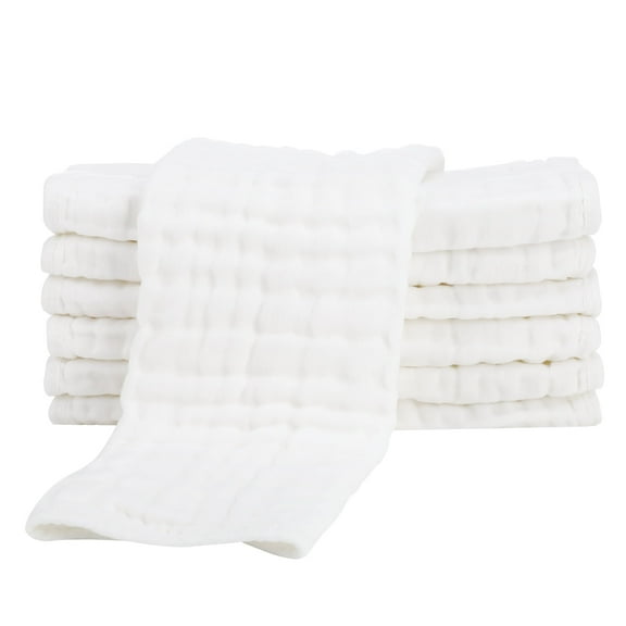 KABOER 7 Packs Muslin Baby Burp Cloths, 20*10 inch Cotton Burp Rags, Super Absorbent Milk Spit Up Rags, Large Soft Towels for Newborn, Burpy Cloths for Unisex, Boy, Girl
