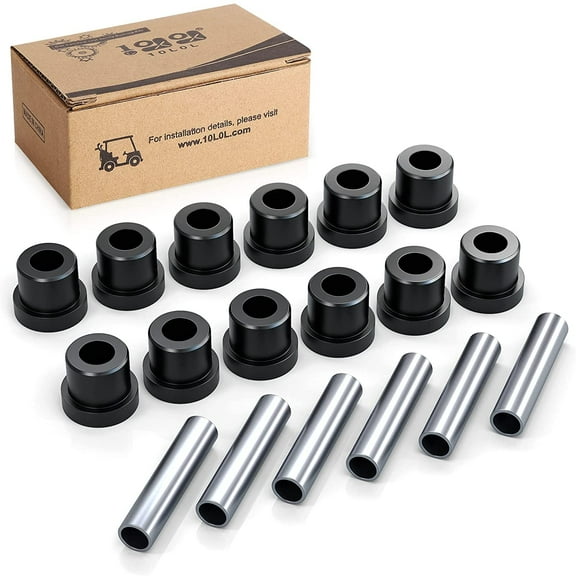 10L0L Golf Cart Rear Spring Bushing Kit for EZGO TXT & Medalist 1994-up, Club Car DS 1992-up, 12 Bushings 6 Metal Spacers