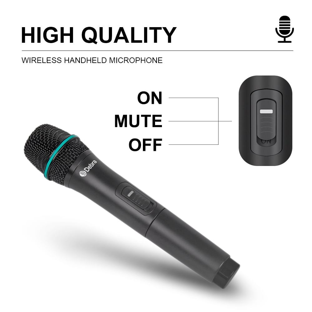 D Debra AU400 4 Channel UHF Wireless Microphone System with 4 Handheld Mics