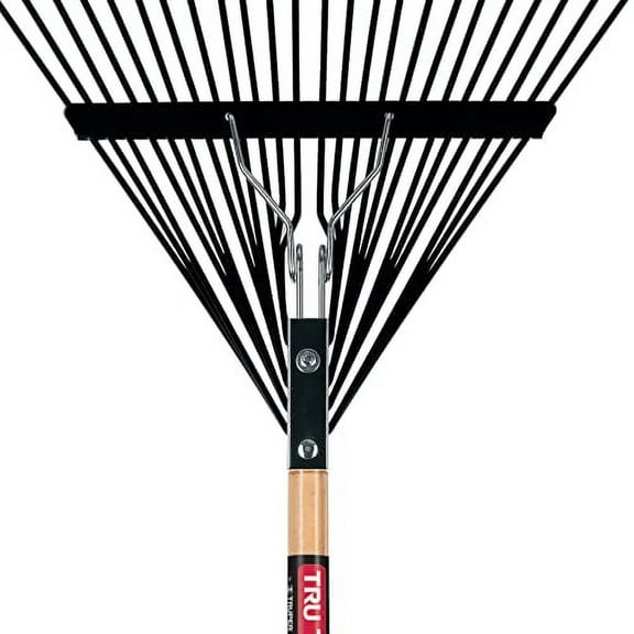Truper 30480 Steel Leaf Rake 24 Tines - 24-Inch Head, 54-Inch Wood Handle - Garden Rakes Metal Heavy Duty - Yard Rakes - Lawn Rake for Leaves and Grass