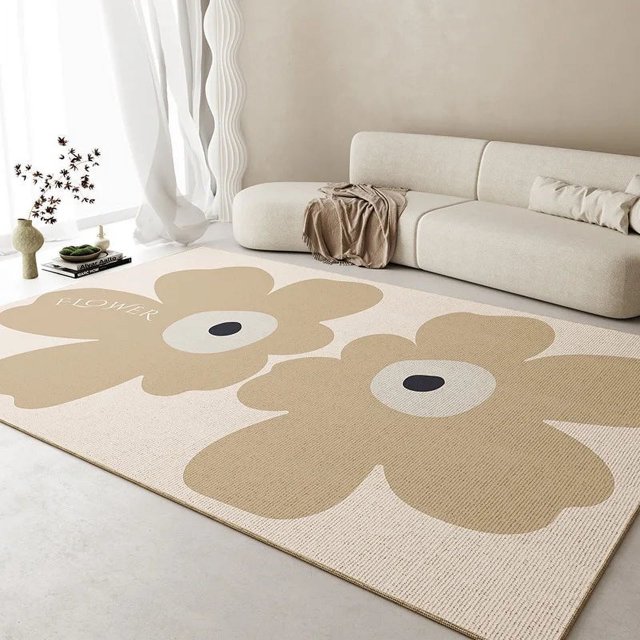 Living Room Crystal Velvet Carpet Non-slip Flower Print Area Rug Home Decoration Nordic Washroom Floor Mat Table Large Carpets My Lux Decor Round
