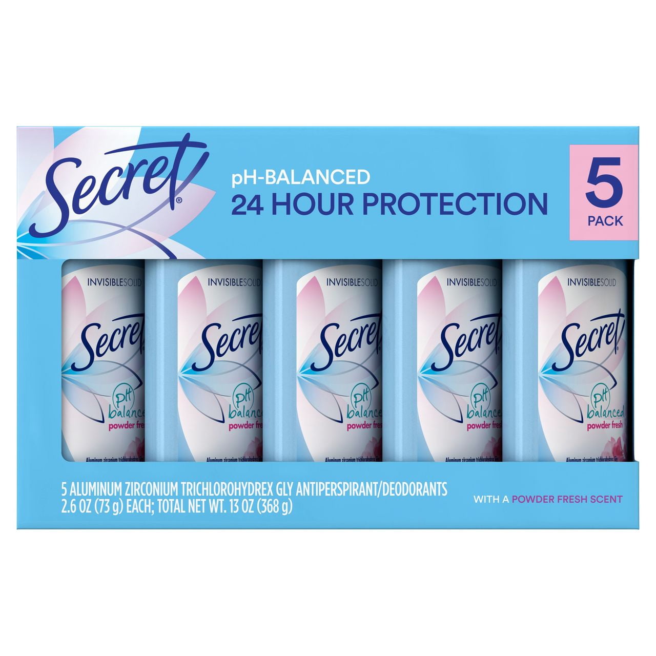 Product of Secret Invisible Solid Powder Fresh Antiperspirant and Deodorant, 5 pk./2.6 oz