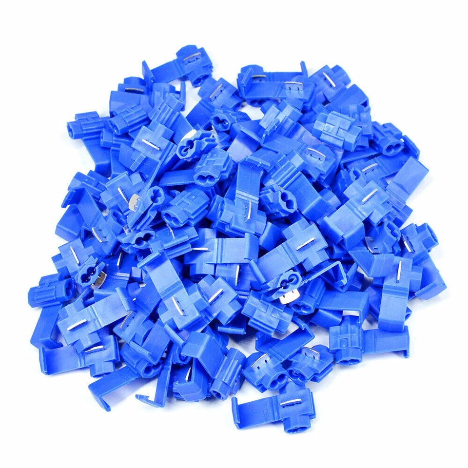 FLINT- 100X Blue Electrical Cable Connectors Quick Splice Lock Wire Terminals Crimp
