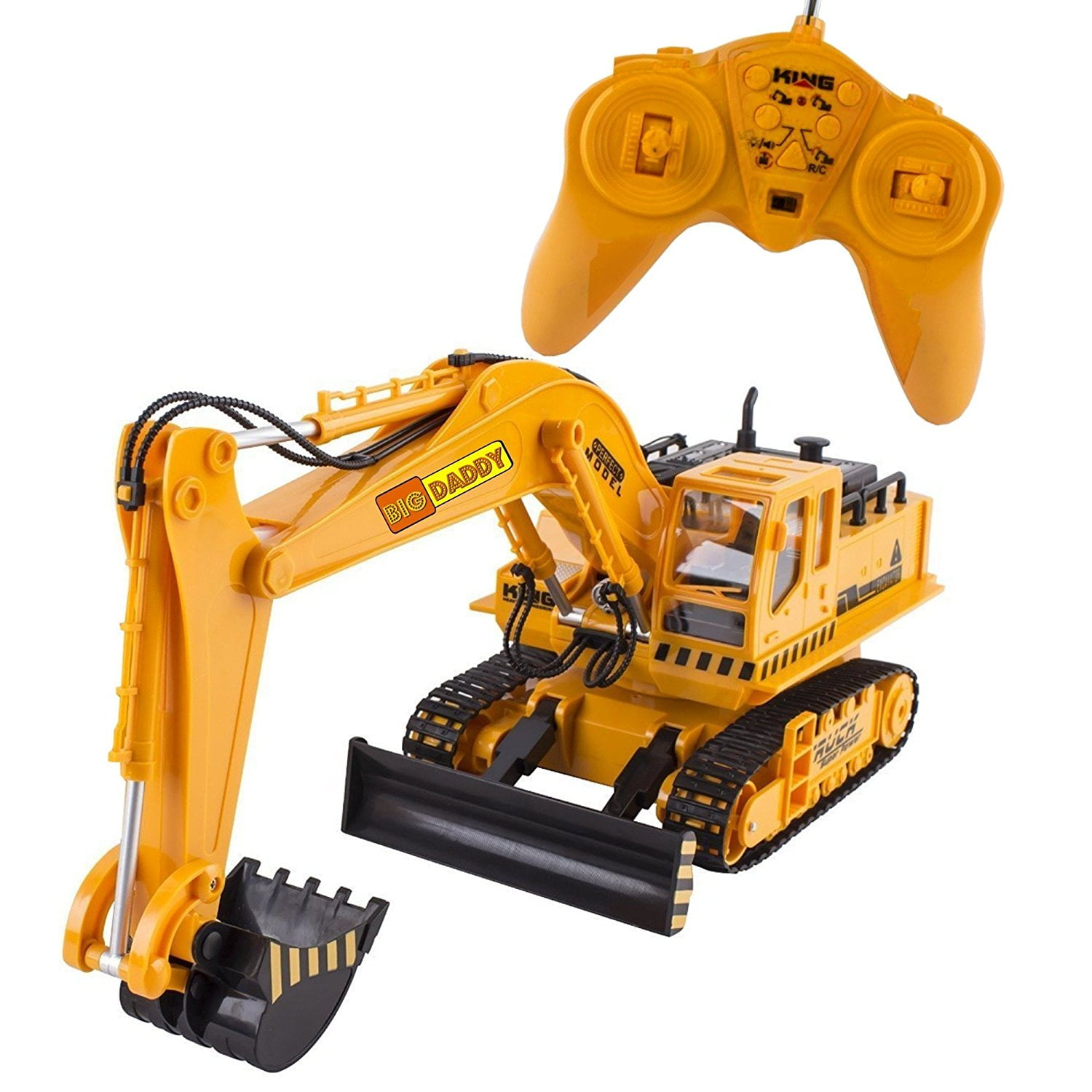 Kids Excavator Construction Tractor Remote Control Toy Caterpillar Digger Fork 