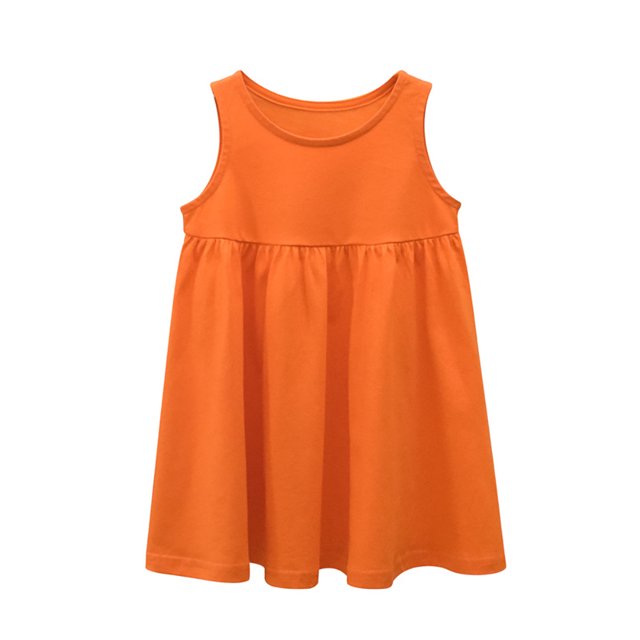 Nmmacb Robes à Bretelles Spaghetti pour Petites Filles 2-10 Ans Robes Midi Sans Manches pour Tout-Petits Filles Été Décontracté Robe d'Été Ligne A