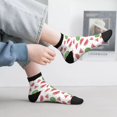 thumbnail image 2 of Fuzoiu Hand Drawn Watermelon Print Adult Socks, Crew Moisture-wicking Socks, Unisex Cushion Crew Socks,Casual Sports Ankle Socks, 2 of 7
