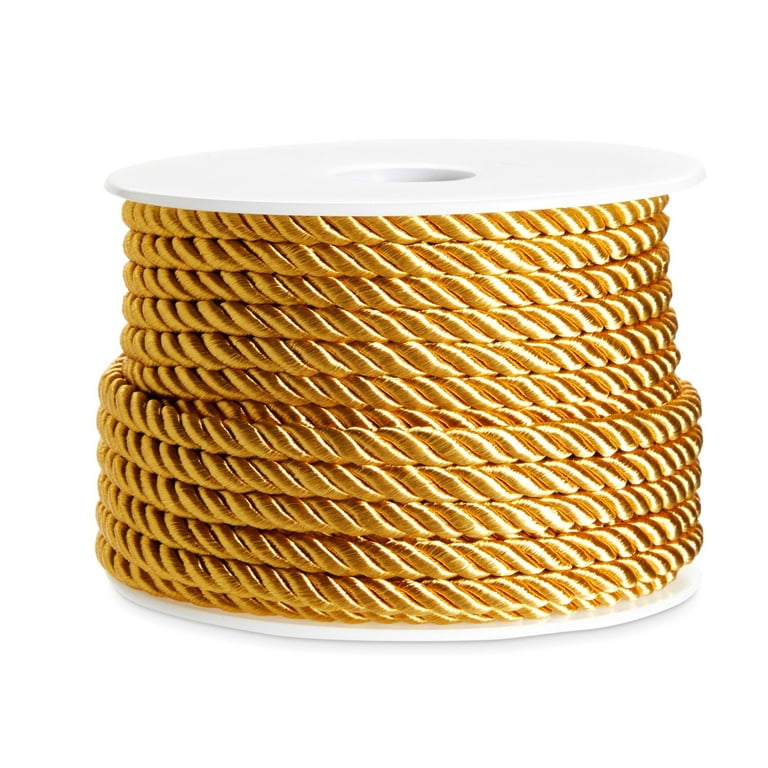 Bright Creations 2 Pack Twisted Cord Trim for Crafts, Sewing, Upholstery Trim, 0.2 in x 18 Yards, Gold