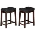 thumbnail image 1 of Angel Line Bar Stools, 24" Set of 2, White with Blue Cushion, 1 of 3