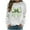 White, variant on St Pattys Shirts Women Green Long Sleeve Top Shamrock Crewneck Sweatshirt Bow Print Pullover St Patrick's Day Shirt Women