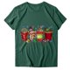 thumbnail image 4 of Gibobby Tops navideños para mujer Navidad Casual Navidad Muñeco de nieve Impresión Cuello redondo Manga corta Camiseta suelta Blusa Tops(Verde,XG), 4 of 5