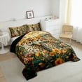 thumbnail image 4 of Feelyou Cute Wildlife Cheetah Bedding Comforter Set for Teens, Woodland Animal Leopard Twin Comforter Sets, Groovy Flower Floral Reversible Bedding Set, Luxury Bedroom Decor, 2 Pieces, 4 of 9