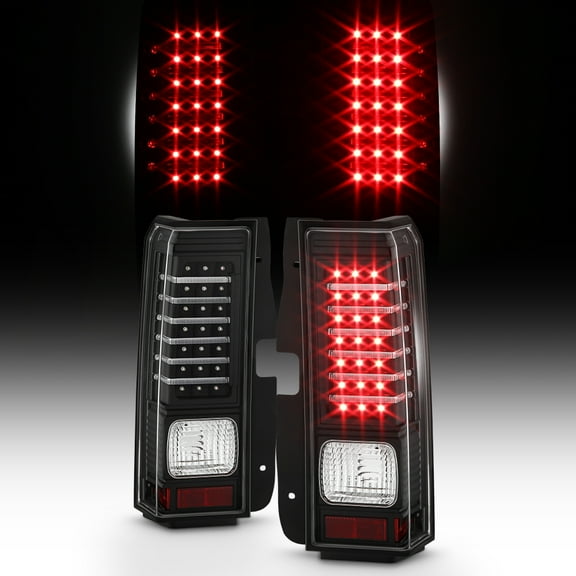 AKKON - For 2006-2010 Hummer H3 SUV Black Bezel Full LED Tail Brake Light Lamps Assembly Pair LH RH