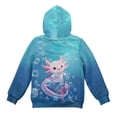 thumbnail image 5 of Pzuqiu Axolotl Hoodies for Kids Warm Comfortable Fall Outfits Fashion Clothing Lightness Personalized Girls Long Sleeve Hooded Sweatshirt Practical Casual Clothes for Girls 4-5, 5 of 7