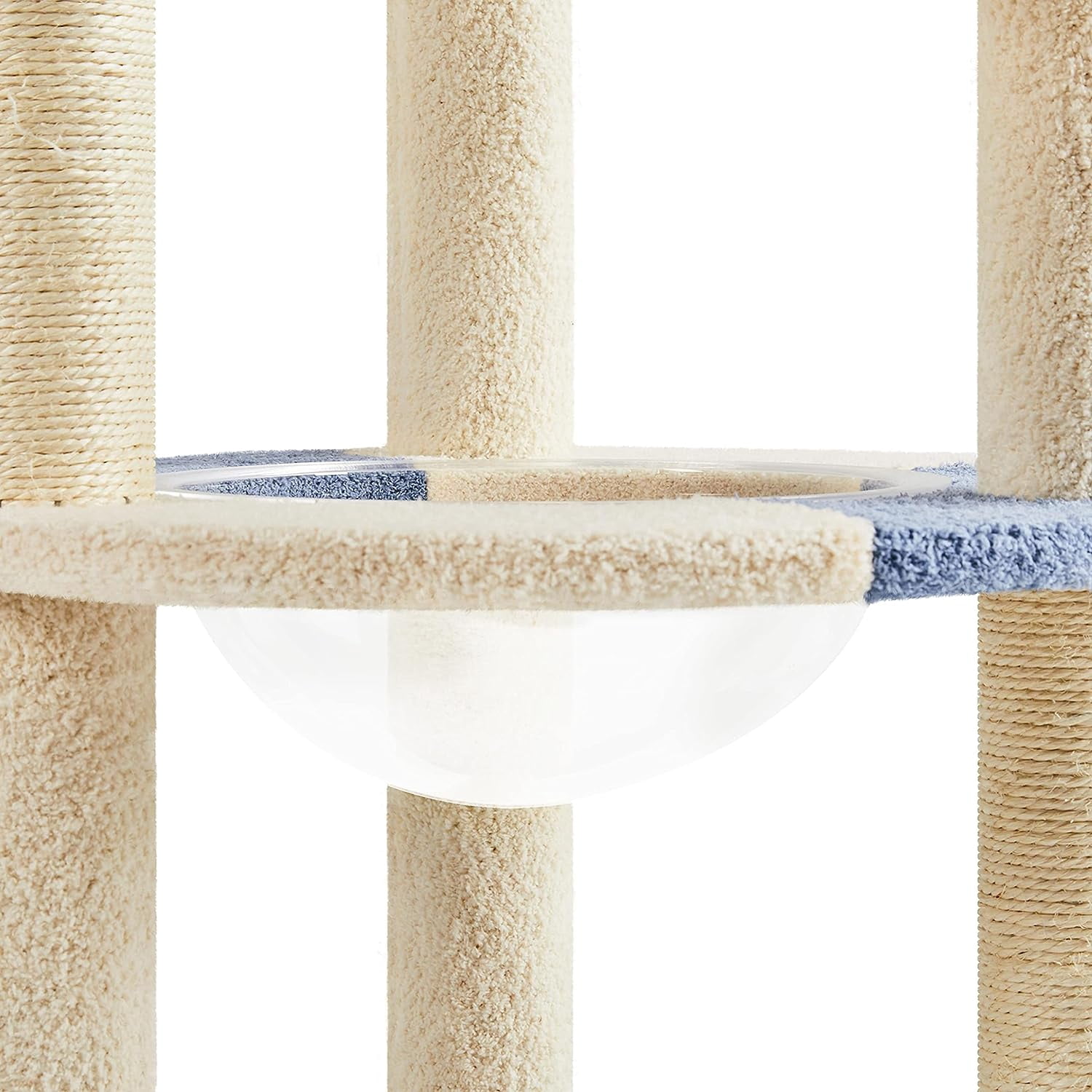 LEHOME Cat Scratching Posts with Cat Bed, 35in Cat Scratcher with 2 Scratching Posts for Indoor Cats, Sisal Scratch Posts with Replaceable Ball for Kittens Adults Cats