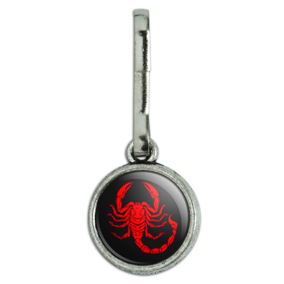 Red Tribal Scorpion Antiqued Charm Clothes Purse Suitcase Backpack Zipper Pull Aid