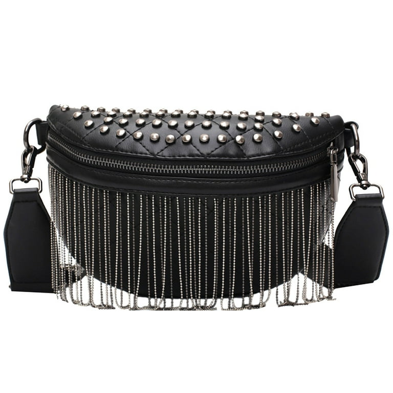 Black studded crossbody purse hot sale