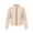 Beige, variant on Faux Suede Zip-Up Cropped Jackets For Women Fall Collared Long Sleeve Trendy Casual Loose Coats With Pockets S-XXL