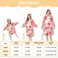 thumbnail image 4 of FORMRS Wearable Blanket Hoodie with Sleeves for Kids Cozy Flannel Sweatshirt, Bunnies and Hearts, 4 of 7