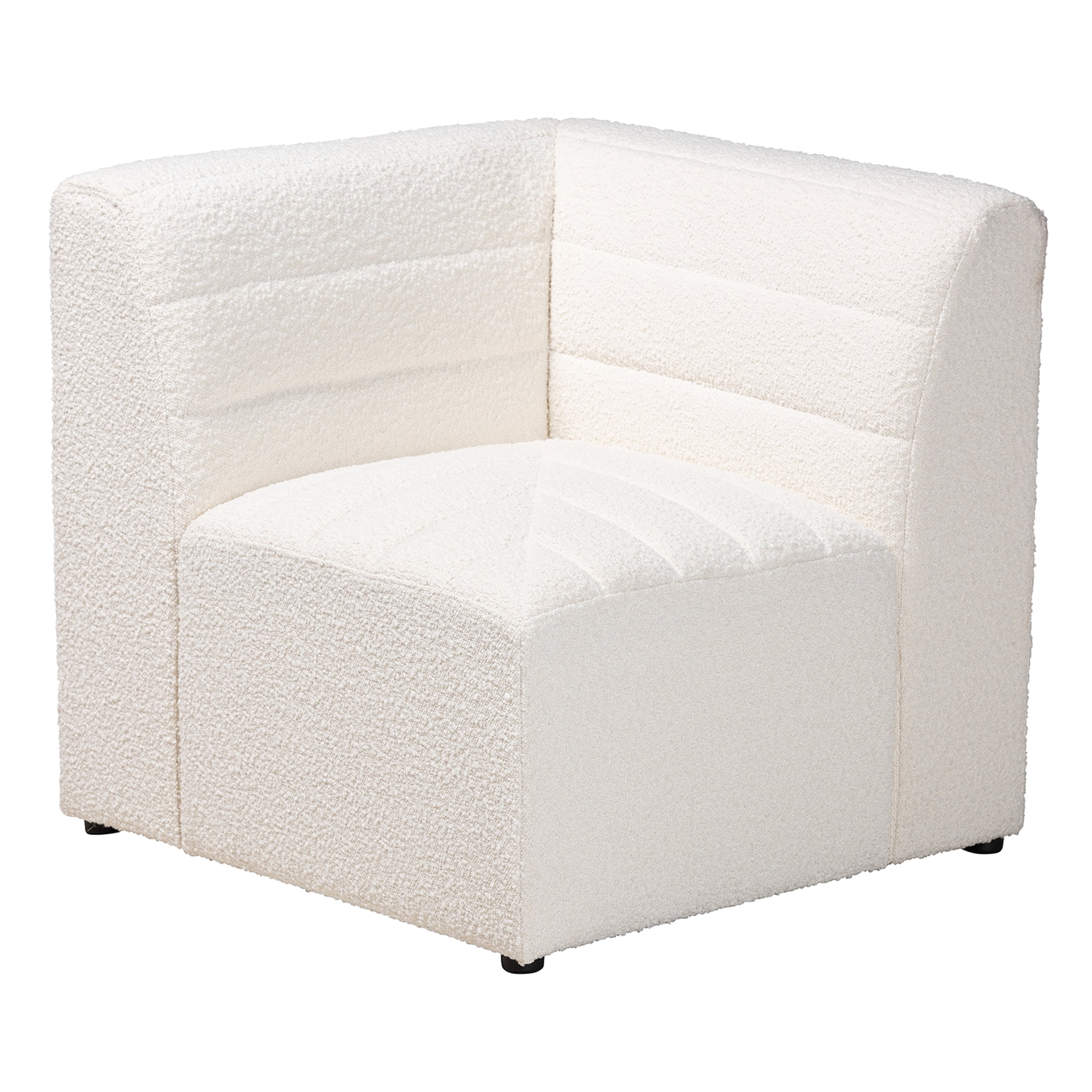 Baxton Studio Maya Modern White Boucle Fabric 4-Piece Modular Sectional Sofa