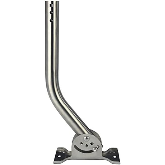 Proxicast Pro-Grade J-Max 100% Solid Stainless Steel Antenna Mount - Universal Outdoor Adjustable Pivot/Lock Bracket & J-Pipe Mast (1.5" x 18" Pole) for Wall, Eave, Gable, Chimney or Roof Mounting