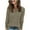 Khaki, variant on Diufon Womens V Neck Sweater Fall Fashion Solid Color Long Sleeve Loose Shirts Dressy Casual Basic Blouse