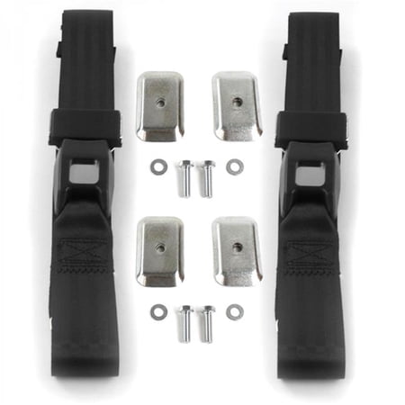 SafeTBoy Standard 2 Point Black Lap Bucket Seat Belt Kit with Bracketry & 2 Belts for 1973-1991 Chevy FS Blazer