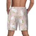 thumbnail image 3 of Kdxio Cute Rabbit Print Men's Swim Trunks with Compression Liner 7 Inch Inseam Quick Dry Swim Shorts, 3 of 7