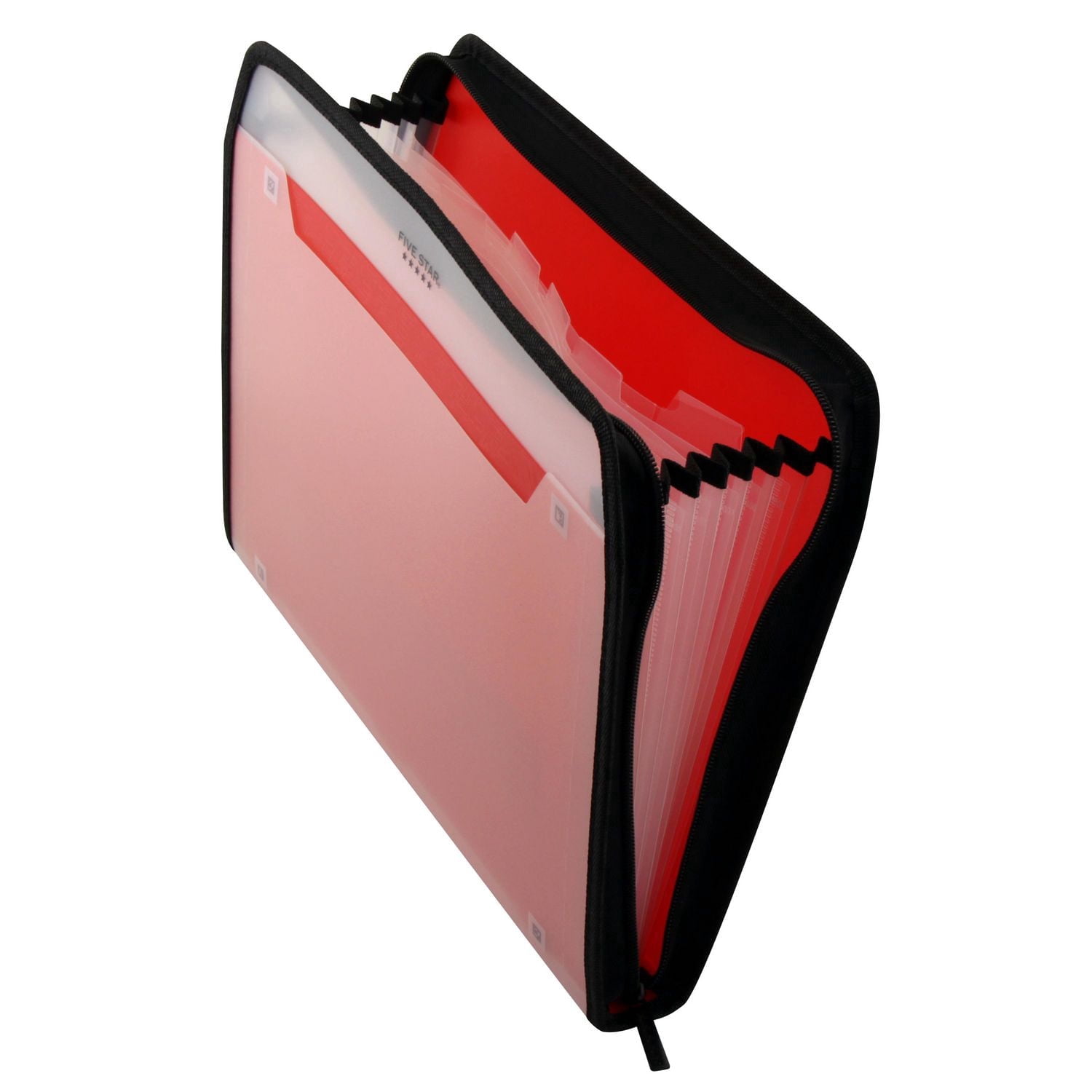 Five Star® Customizable Expanding File 7 Pocket Letter Non-Wall Mount, Red