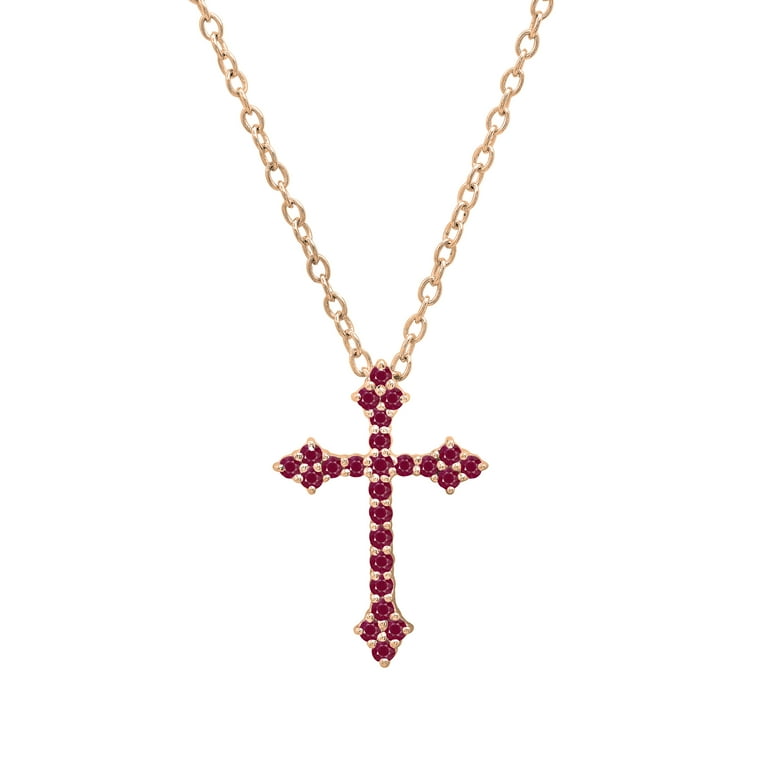 Ruby cross hot sale necklace gold