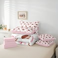 thumbnail image 6 of Homewish Girls Football Sport 7-Piece Twin Bedding Sets,Kawaii Bowtie Ribbon Bedding Comforter Set,Pink Brown White Sheet Sets For Girl Kids,Luxury Bedroom Decor Reversible, 6 of 8