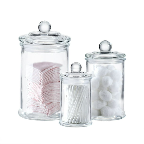 Mini Glass Apothecary Jars-Cotton Jar-Bathroom Storage ...