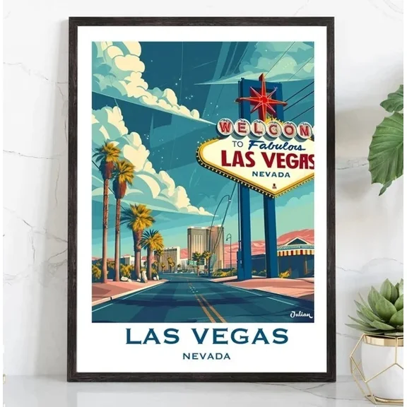 Kna Prints - Las Vegas, Nevada | Travel Poster | Modern Wall Art For Home Decor, Living Room, Bedroom, Office, UNFRAMED-8x12
