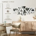 thumbnail image 4 of Elephant Stock Geometric Abstract Triangles Wall Art - Horizontal Multi Panel Canvas - Living Room Wall Decor - Abstract Multi Panel - White And Gray Decor - 68" x 30", 4 of 4
