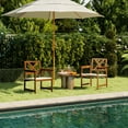 thumbnail image 3 of HOMLUX Outdoor Hardwood Patio Dining Chair Set of 2, with Cushions and Armrest for Beach & Garden, 3 of 5