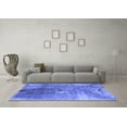 thumbnail image 3 of Ahgly Company Indoor Square Oriental Blue Industrial Area Rugs, 4' Square, 3 of 4