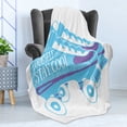 thumbnail image 4 of Stay Cool Soft Flannel Fleece Throw Blanket, Be Yourself Stay Cool Typography on Roller Skates 90s Theme, Cozy Plush for Indoor and Outdoor Use, 60" x 80", Sky Blue White, by Ambesonne, 4 of 5