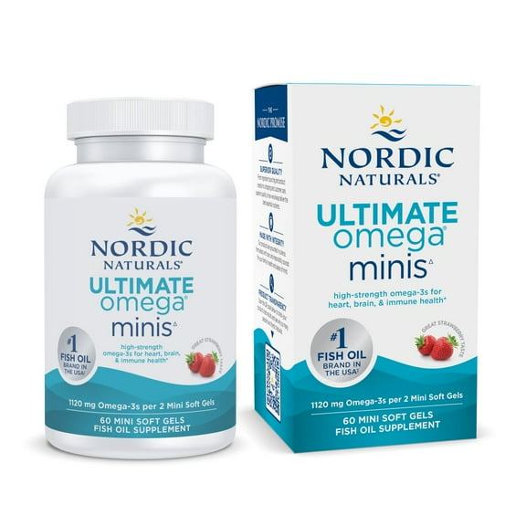 Nordic Naturals Ultimate Omega Minis Softgels, 1120 Mg, Fish Oil, 60 Ct