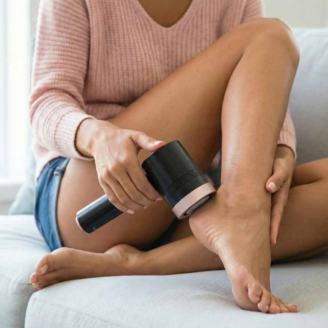 Fancii Cali Electric Foot File Callus Remover, Rechargeable with Built-in Vacuum – Mess-Free, Painless, Pedicure Tool for Smooth Feet  (Black)
