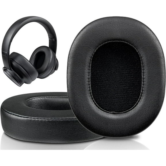 SOULWIT Replacement Earpads for Picun B8 Bluetooth Headphones, Ear Pads Cushions with Soft Protein Leather, Noise Isolation Foam - Black