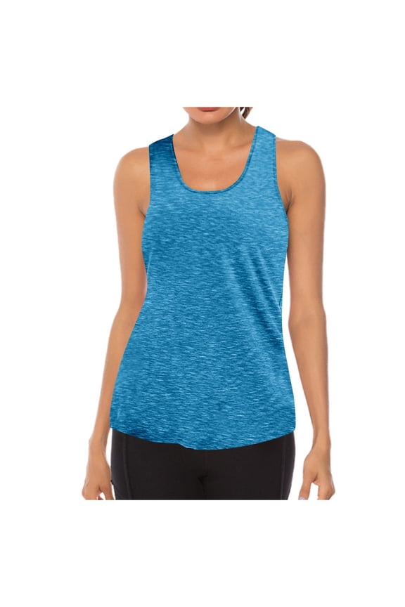 Workout Tank Top for Women Sleeveless Workout O-Neck Breathable Backless Tank Yoga Casual Tops