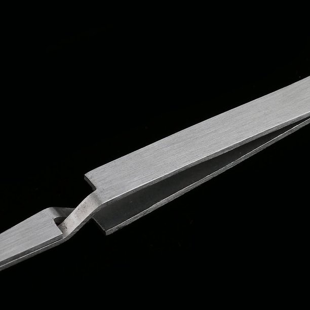 Pinzas dobladas para decoración de uñas, cuentas para decoración de uñas, herramienta de maquillaje de pestañas para recoger piedras preciosas (plata) (2 uds)